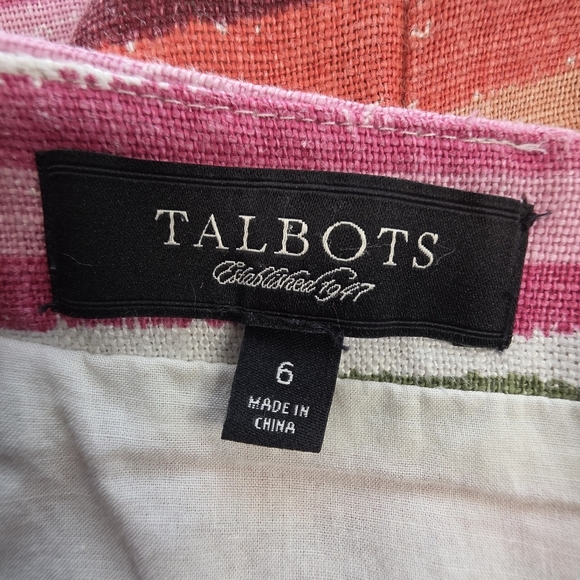 Talbots Size 6 Linen Pencil Skirt – Striped Multicolor | Coastal Business Casual - Picture 5 of 6
